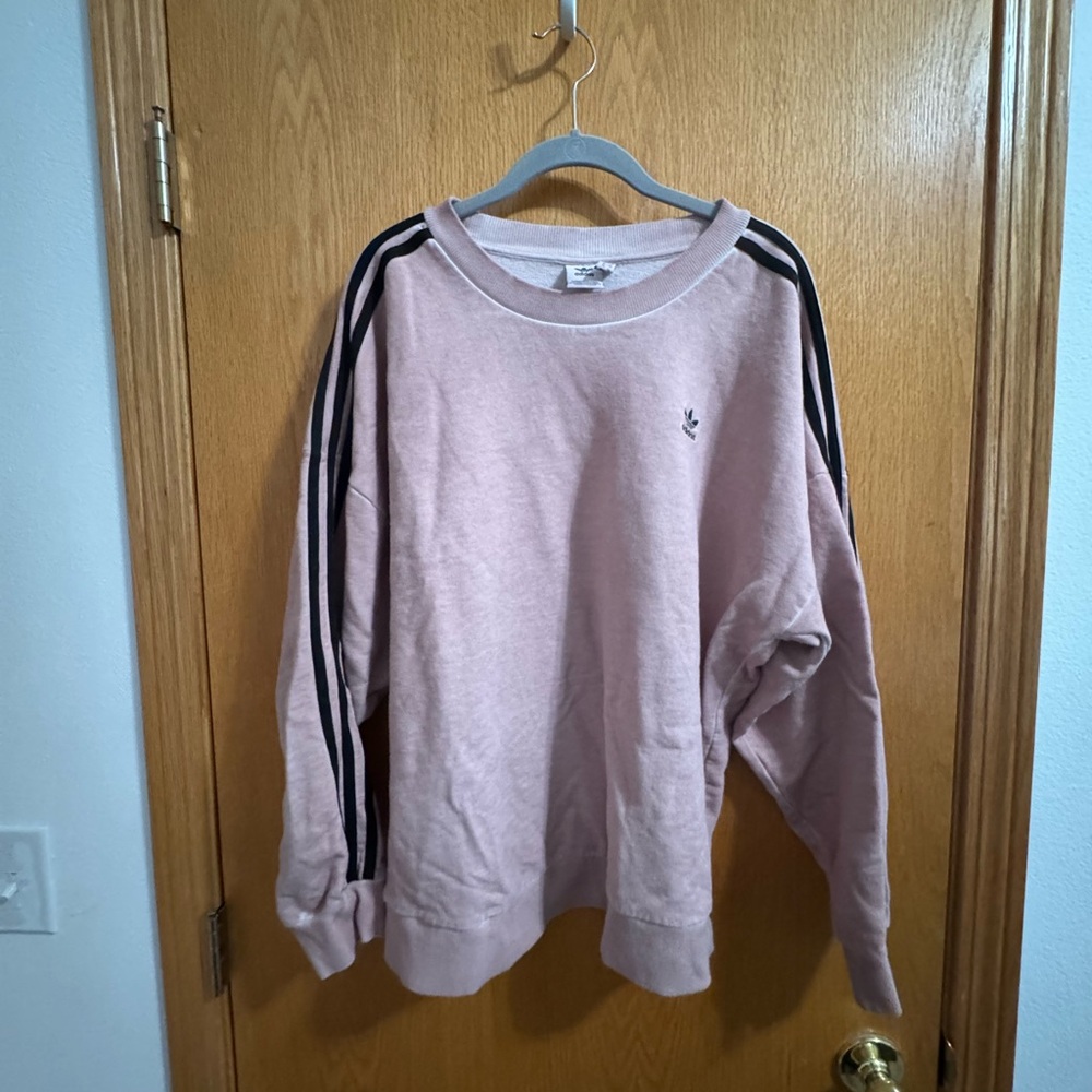 Adidas light dusty rose crew sweatshirt L